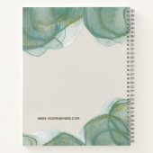 Eleganter grüner Glitzer Wasserfarbe Notizblock (Rückseite)