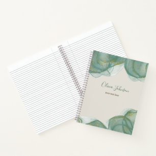 Eleganter grüner Glitzer Wasserfarbe Notizblock