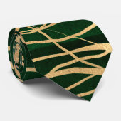Eleganter Grüner Goldener Herbstbaum Zeichnend Krawatte (Gerollt)