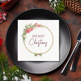 Eleganter Grüner Goldener Kreis mit Bögen Serviette