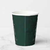 Eleganter grüner goldener Weihnachtsbaum Pappbecher (Rechts)