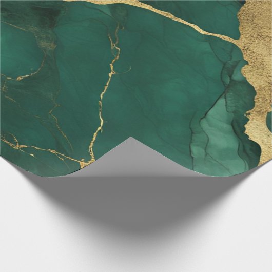 Eleganter grüner Goldmarmor Geschenkpapier (Ecke)