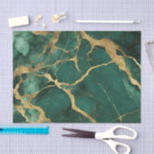 Eleganter grüner Goldmarmor Seidenpapier (Handwerk)