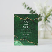 Eleganter Grüner Goldmarmorgeode Ankündigungspostkarte (Stehend Vorderseite)