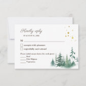 Eleganter, grüner Goldmedaillenbaum Hochzeit RSVP Karte (Vorderseite)