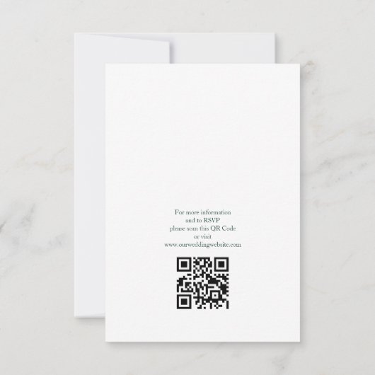 Eleganter grüner Haushalt Qr Code Hochzeit Einladung (Rückseite)
