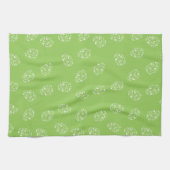 Eleganter grüner Hintergrund mit Ziereiern Geschirrtuch (Horizontal)