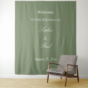 Eleganter grüner Hochzeitsteppich im Salbeigrün Wandteppich