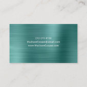 Eleganter grüner Imitat Metallischer Stylist Visitenkarte (Rückseite)