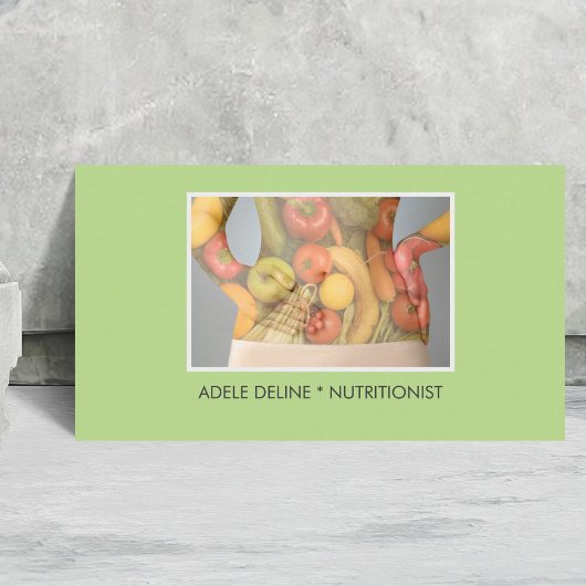 Eleganter Grüner Körperernährungsist Dietitian Visitenkarte