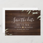 Eleganter, grüner Landkreis rustikal Save the Date (Vorne/Hinten)