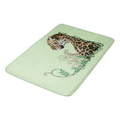 Eleganter grüner Leopard-Botanik-Henna Badematte (Schrägansicht)