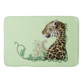 Eleganter grüner Leopard-Botanik-Henna Badematte (Vorderseite)