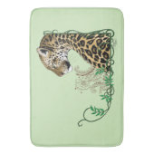 Eleganter grüner Leopard-Botanik-Henna Badematte (Vorderseite Vertikal)