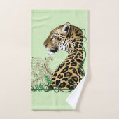 Eleganter grüner Leopard-Botanik-Henna Badhandtuch Set (Handtuch)