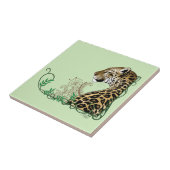 Eleganter grüner Leopard-Botanik-Henna Fliese (Seite)