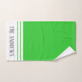 Eleganter grüner Limoner Mit Monogramm Name Badhandtuch Set (Handtuch)
