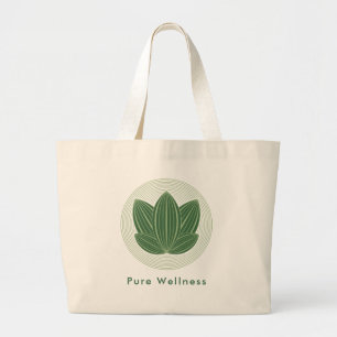 Eleganter grüner Lotusblatt-Öko-Wellness Jumbo Stoffbeutel