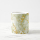 Eleganter, grüner Marmor Monogram Imitate Gold Gli Kaffeetasse (Mittel)