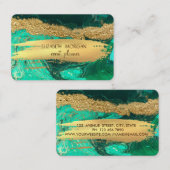 Eleganter grüner Marmor Visitenkarte (Vorne/Hinten)