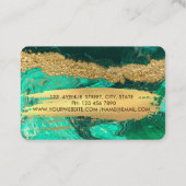Eleganter grüner Marmor Visitenkarte (Rückseite)
