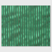 Eleganter grüner Metallic Strip Holiday Geschenkpapier (Flach)