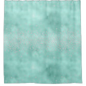 Eleganter grüner metallischer Glitzer Glitzern Bli Duschvorhang (Vorderseite)