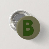 Eleganter Grüner Monogram-Initialbrief Button (Vorne & Hinten)