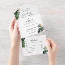 Eleganter, grüner Palm, Gold (Nachahmung) Grenze