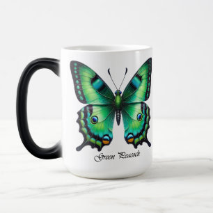 Eleganter Grüner Pfau Schmetterling Wrap Verwandlungstasse