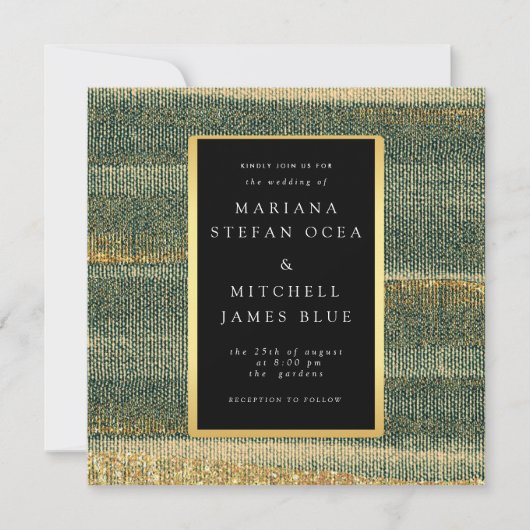 Eleganter Grüner Pinsel mit Gold und Schwarz (Vorderseite)