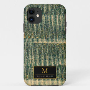 Eleganter Grüner Pinsel mit Gold und Schwarz Case-Mate iPhone Hülle