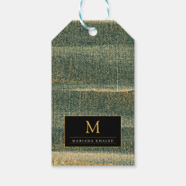 Eleganter Grüner Pinsel mit Gold und Schwarz Geschenkanhänger