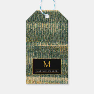 Eleganter Grüner Pinsel mit Gold und Schwarz Geschenkanhänger