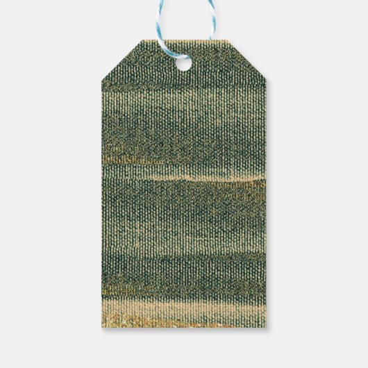 Eleganter Grüner Pinsel mit Gold und Schwarz Geschenkanhänger (Rückseite)