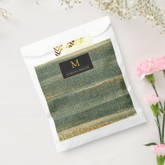 Eleganter Grüner Pinsel mit Gold und Schwarz Geschenktütchen