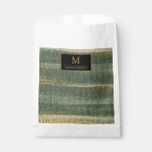 Eleganter Grüner Pinsel mit Gold und Schwarz Geschenktütchen (Vorderseite)