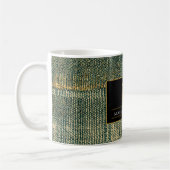 Eleganter Grüner Pinsel mit Gold und Schwarz Kaffeetasse (Links)