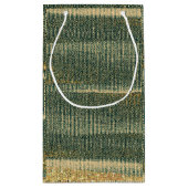 Eleganter Grüner Pinsel mit Gold und Schwarz Kleine Geschenktüte (Rückseite)