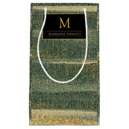 Eleganter Grüner Pinsel mit Gold und Schwarz Kleine Geschenktüte