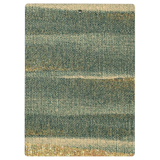 Eleganter Grüner Pinsel mit Gold und Schwarz Klemmbrett (Rückseite)