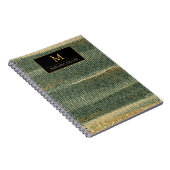 Eleganter Grüner Pinsel mit Gold und Schwarz Notizblock (Rechte Seite)