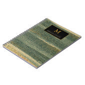 Eleganter Grüner Pinsel mit Gold und Schwarz Notizblock (Linke Seite)