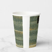 Eleganter Grüner Pinsel mit Gold und Schwarz Pappbecher (Rechts)