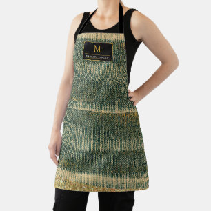 Eleganter Grüner Pinsel mit Gold und Schwarz Schürze
