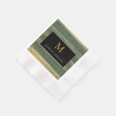 Eleganter Grüner Pinsel mit Gold und Schwarz Serviette (Ecke)