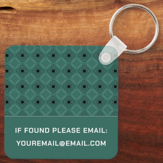 Eleganter grüner Schlüsselanhänger mit Monogram (Rückseite)