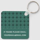 Eleganter grüner Schlüsselanhänger mit Monogram (Rückseite)