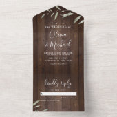 Eleganter, grüner Stallholz Landkreis rustikale Ho All In One Einladung (Innen Boden)