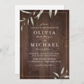 Eleganter, grüner Stallholz Landkreis rustikale Ho Einladung (Vorne/Hinten)